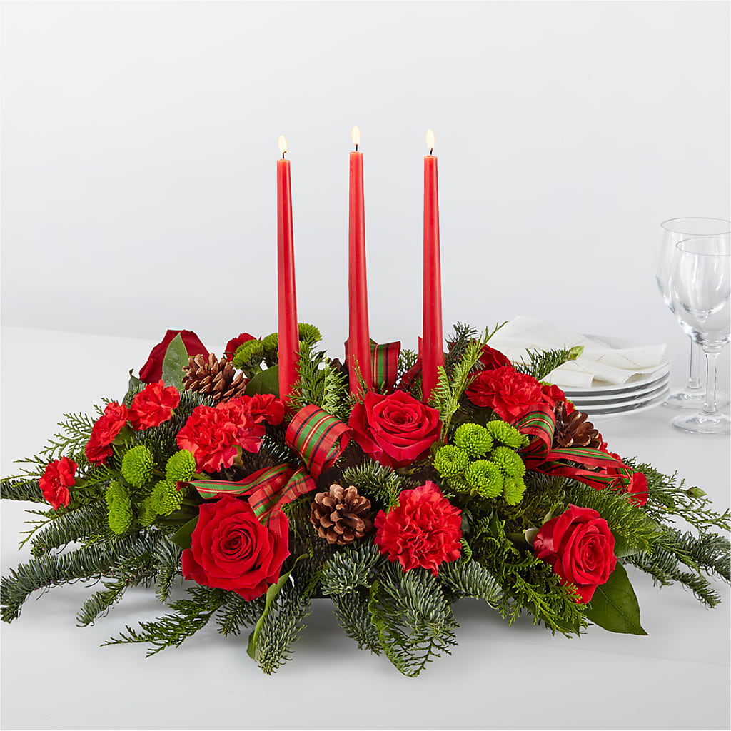 By the Candlelight Centerpiece – Yadilynn Flowers Llc, Orange CA