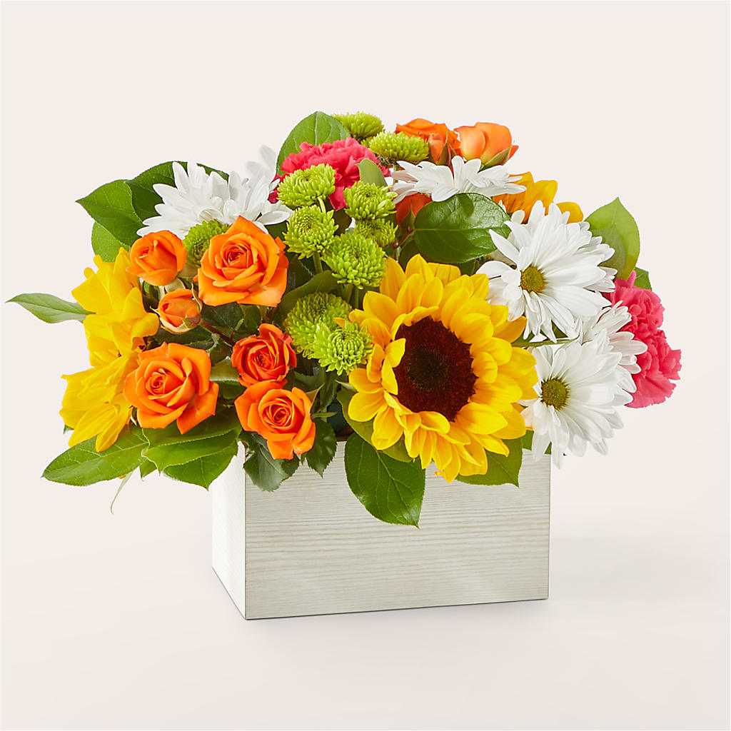Sun-drenched Blooms Box Bouquet – Yadilynn Flowers Llc, Orange CA