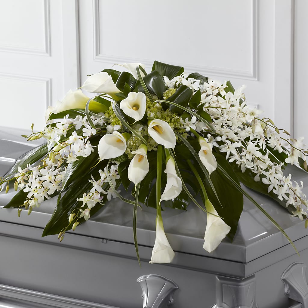 Angel Wings Casket Spray – Yadilynn Flowers Llc, Orange CA