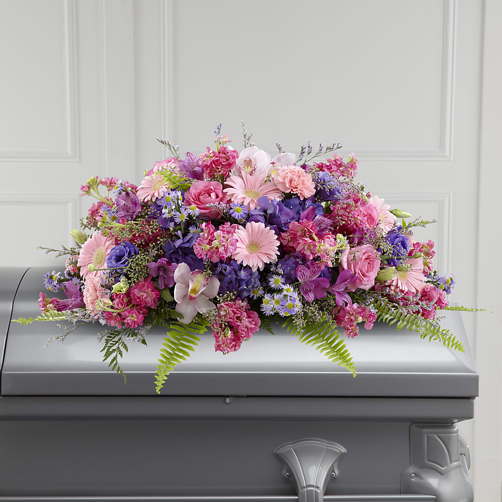 Glorious Garden Casket Spray – Yadilynn Flowers Llc, Orange CA