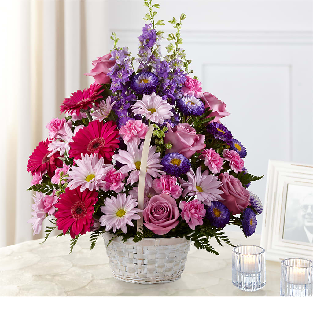Pastel Peace Basket – Yadilynn Flowers Llc, Orange CA