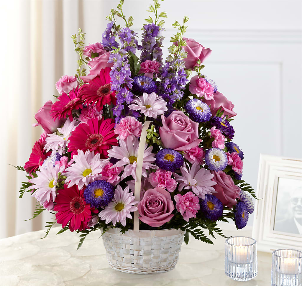 Pastel Peace Basket – Yadilynn Flowers Llc, Orange CA
