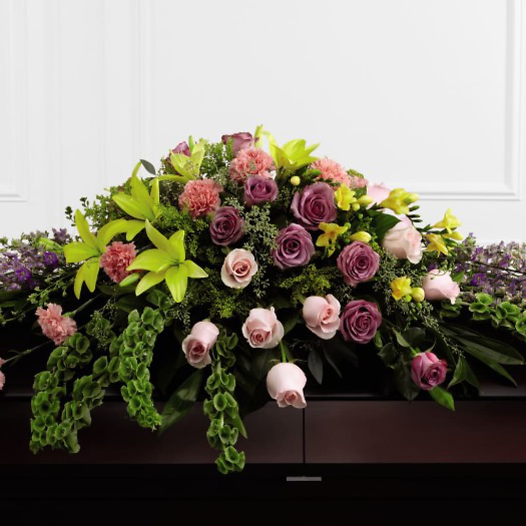 Forever Beloved Casket Spray – Yadilynn Flowers Llc, Orange CA