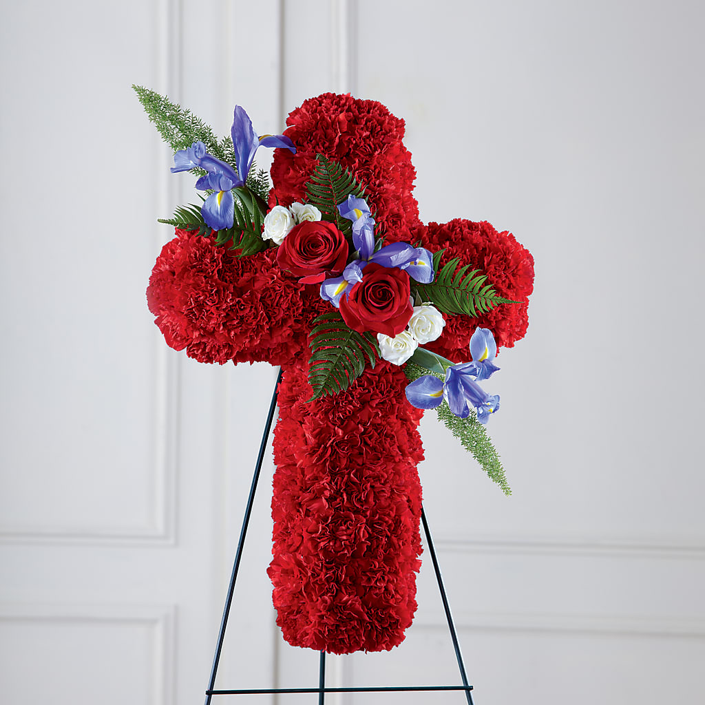 Faithful Hero Floral Cross – Yadilynn Flowers Llc, Orange CA