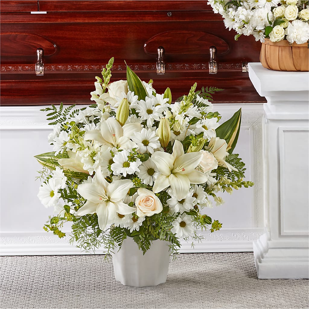 Thoughts of Tranquility Floor Basket – Yadilynn Flowers Llc, Orange CA