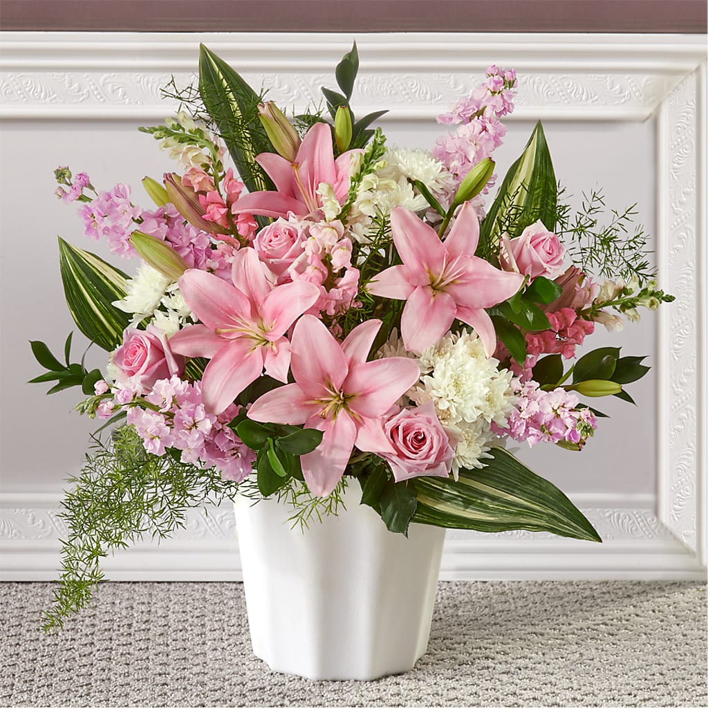 Simply Serene Floor Basket – Yadilynn Flowers Llc, Orange CA