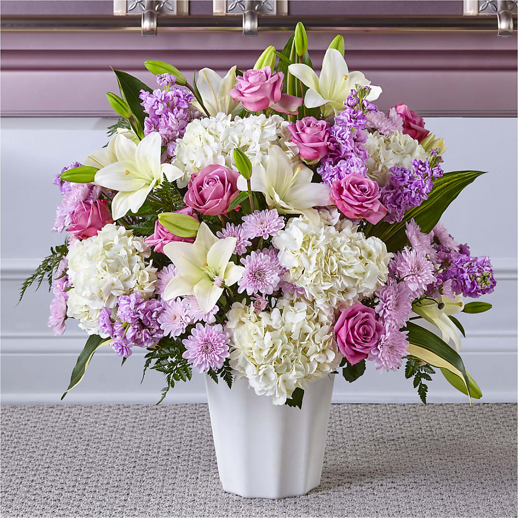 Heaven Sent Floor Basket – Yadilynn Flowers Llc, Orange CA