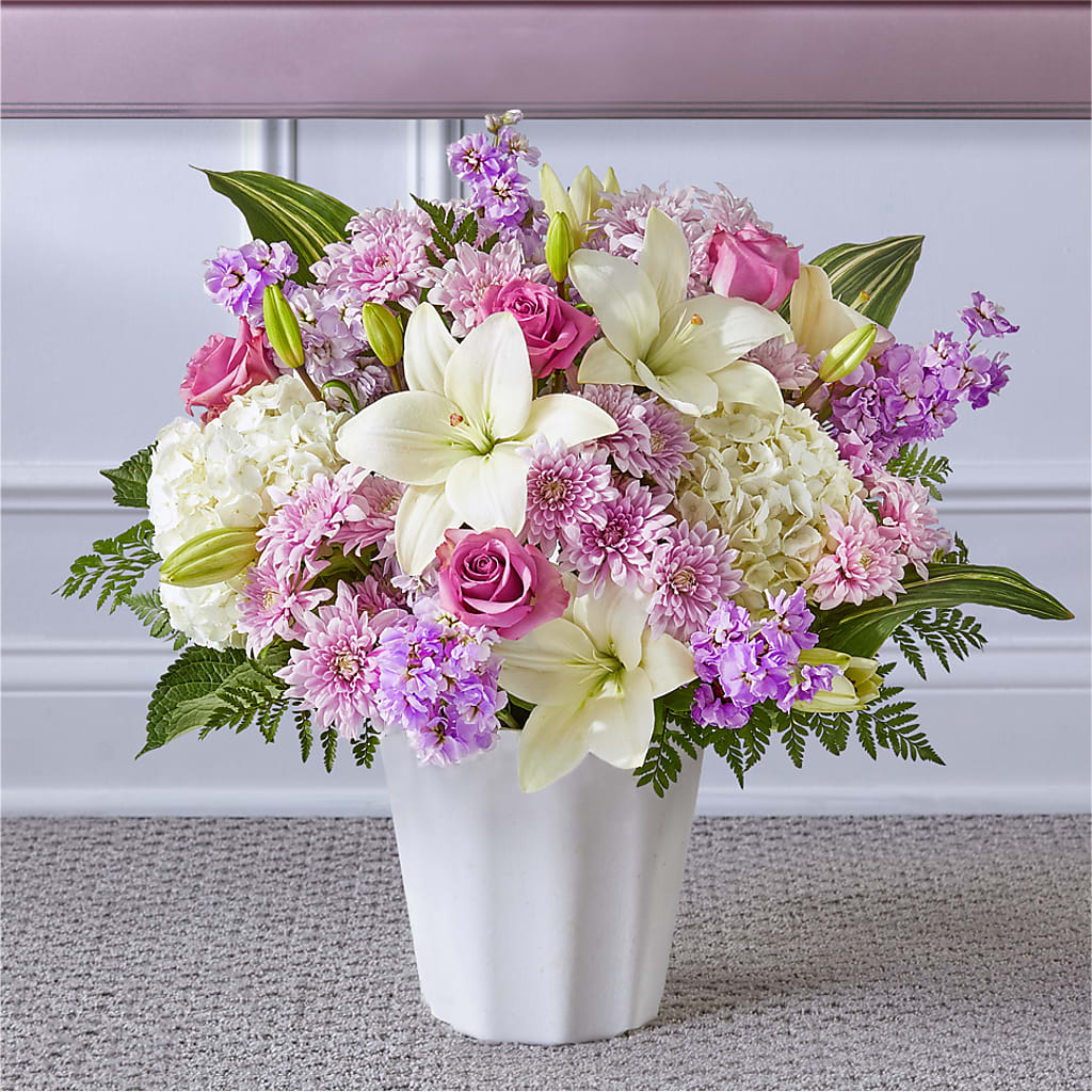 Heaven Sent Floor Basket – Yadilynn Flowers Llc, Orange CA