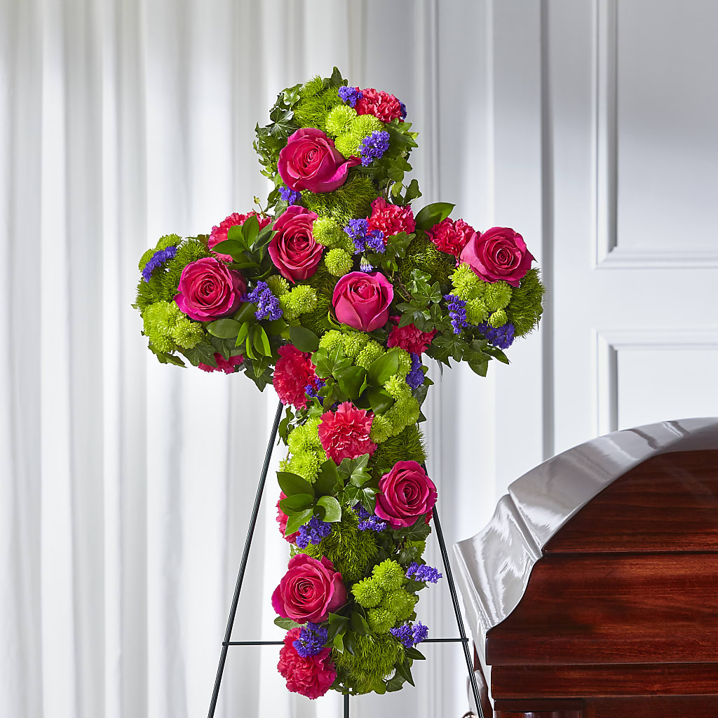 Tribute Rose Floral Cross – Yadilynn Flowers Llc, Orange CA