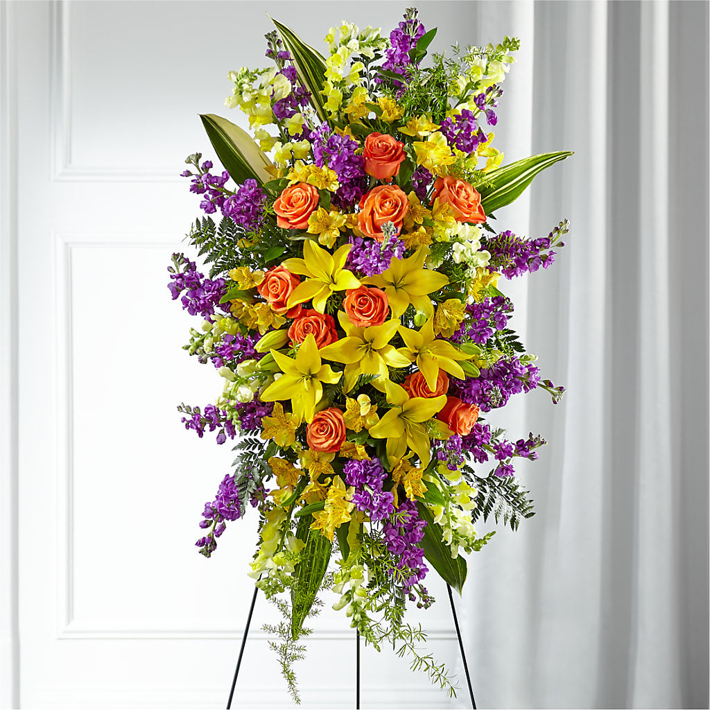 Thoughtful Prayers Standing Spray – Yadilynn Flowers Llc, Orange CA