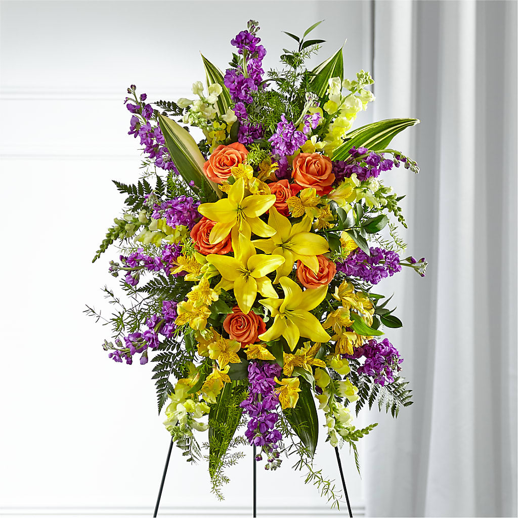 Thoughtful Prayers Standing Spray – Yadilynn Flowers Llc, Orange CA