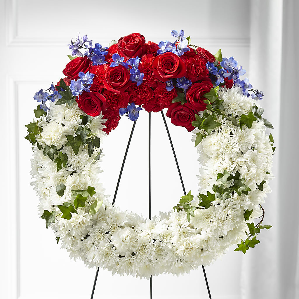 Patriotic Passion Wreath – Yadilynn Flowers Llc, Orange CA