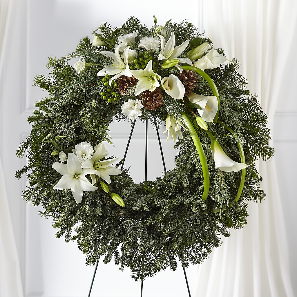 Greens of Hope Wreath – Yadilynn Flowers Llc, Orange CA