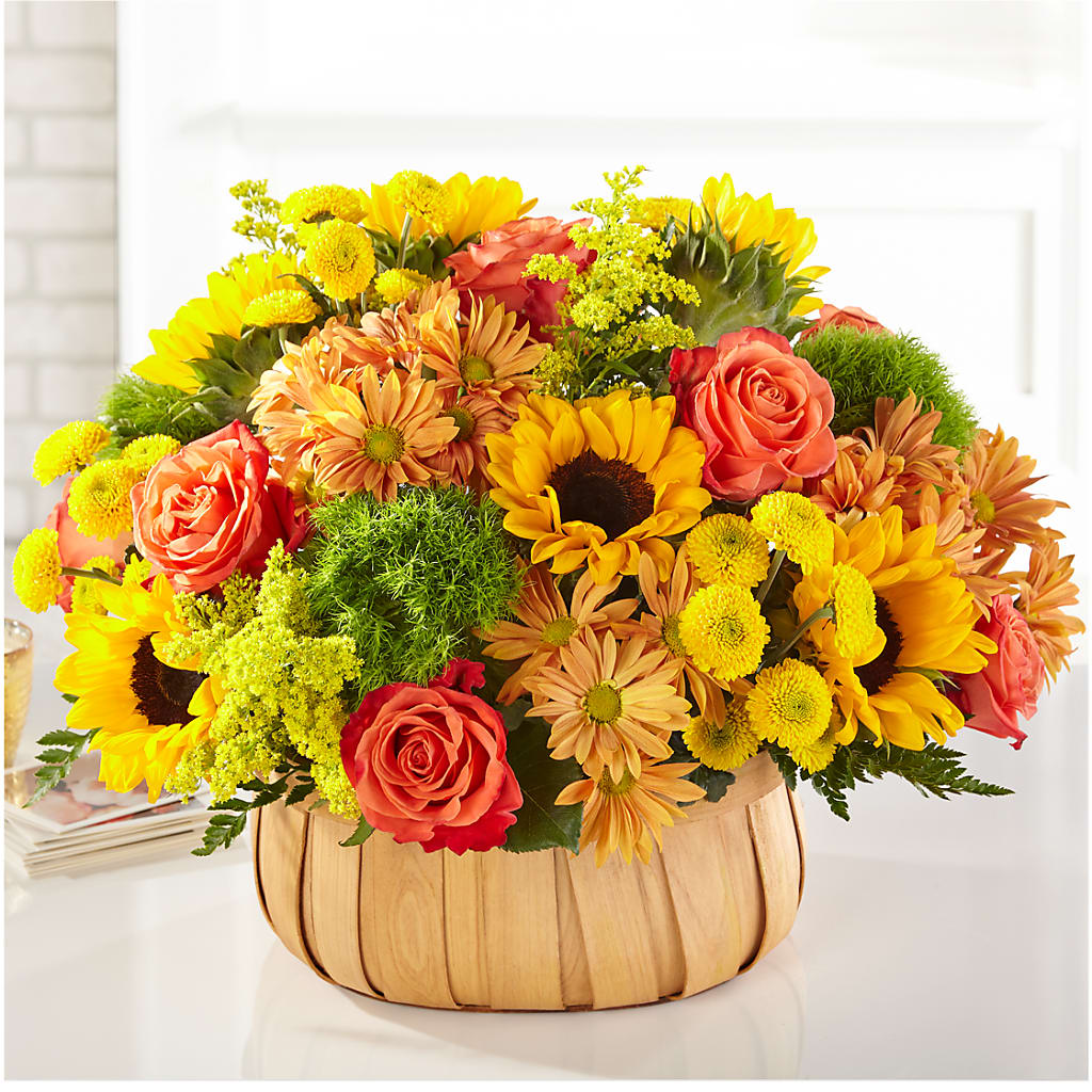 Harvest Sunflower Basket – Yadilynn Flowers Llc, Orange CA