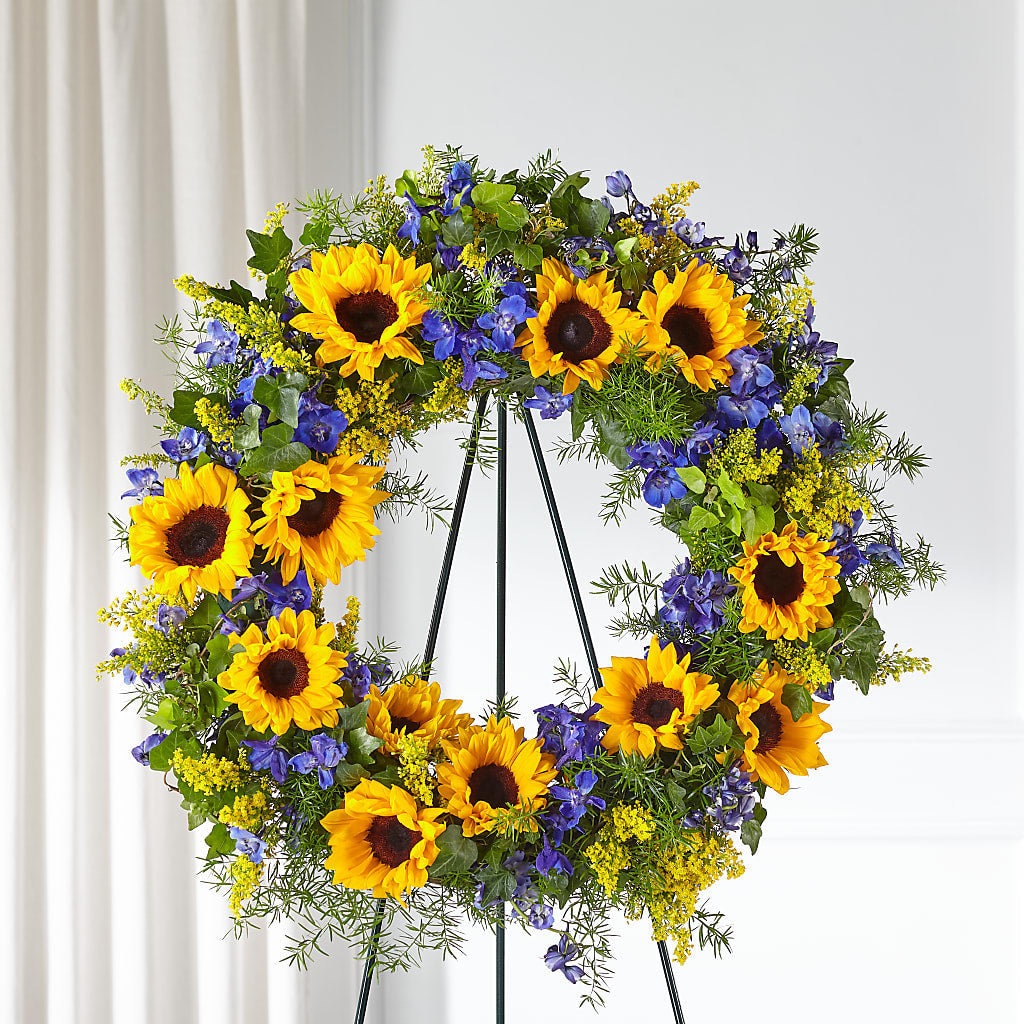 Bright Rays Wreath – Yadilynn Flowers Llc, Orange CA