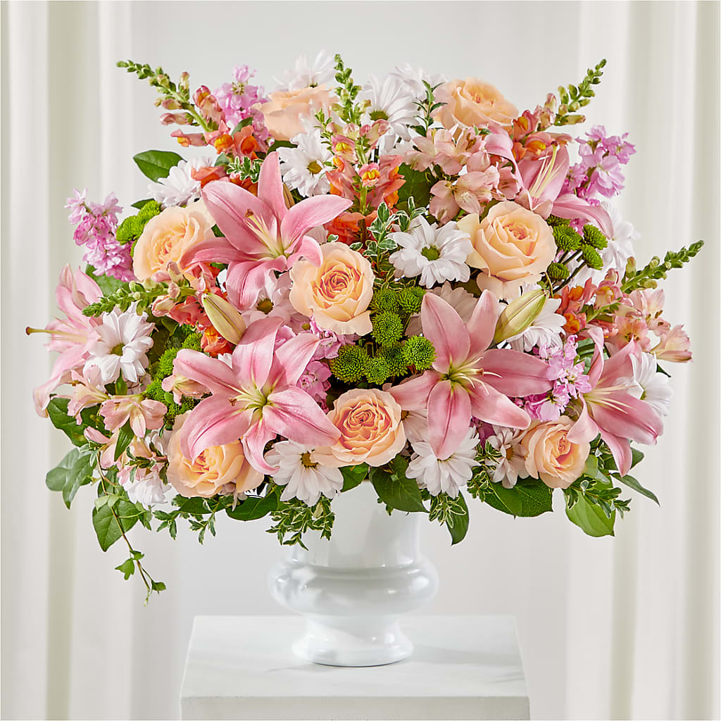 Heartfelt Gesture Urn Arrangement – Yadilynn Flowers Llc, Orange CA