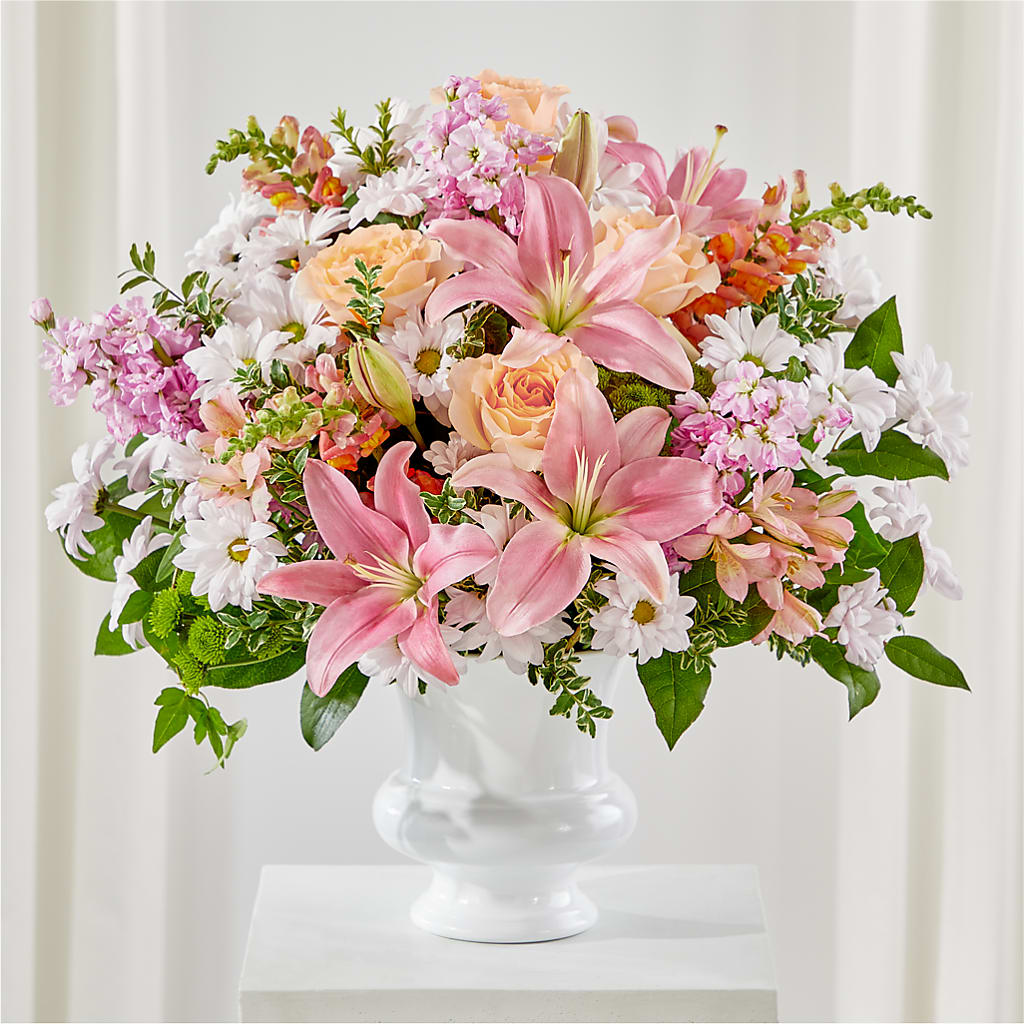Heartfelt Gesture Urn Arrangement – Yadilynn Flowers Llc, Orange CA