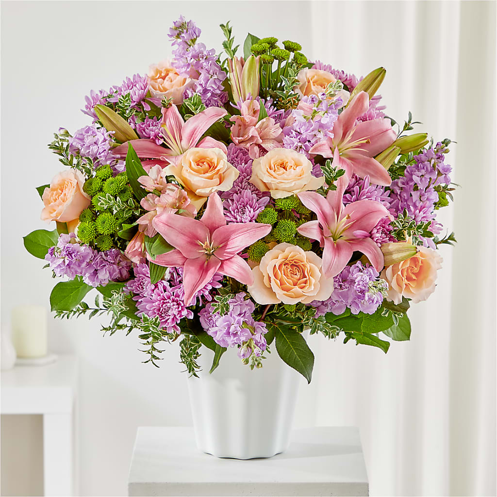 Supportive Embrace Tabletop Basket – Yadilynn Flowers Llc, Orange CA