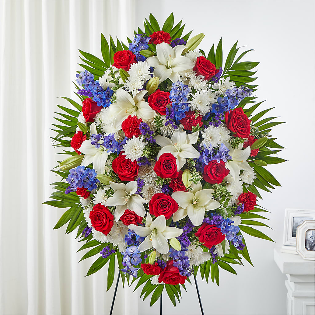 Cherished Service Standing Spray – Yadilynn Flowers Llc, Orange CA