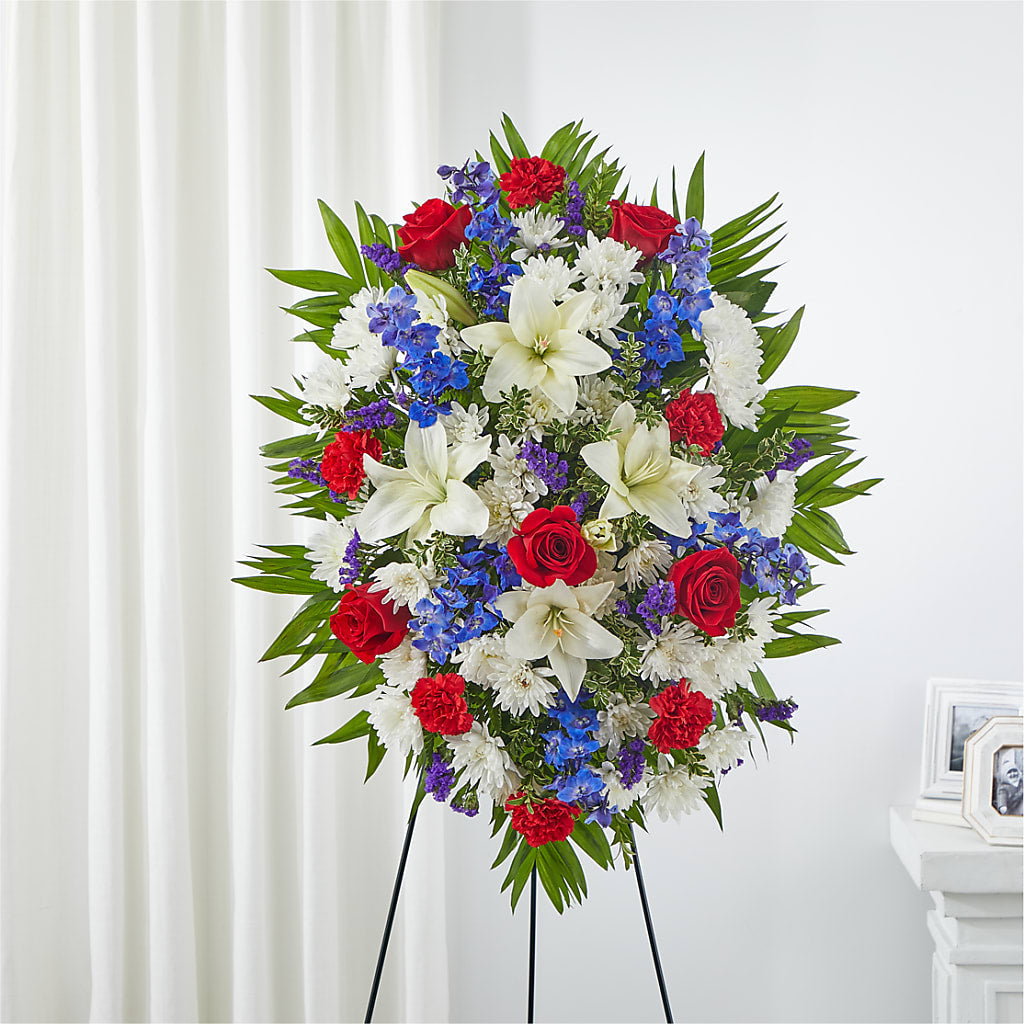 Cherished Service Standing Spray – Yadilynn Flowers Llc, Orange CA
