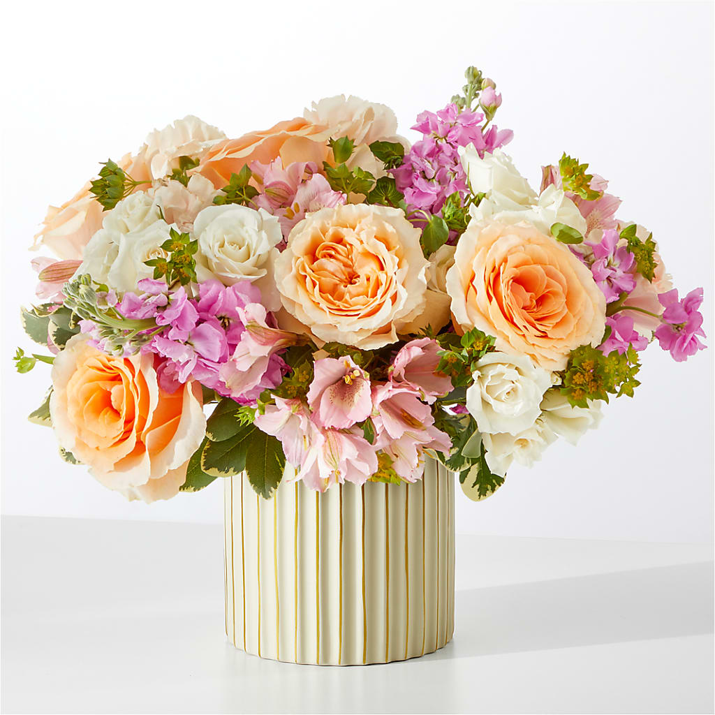 Paradise Bouquet with Ivory Vase – Yadilynn Flowers Llc, Orange CA