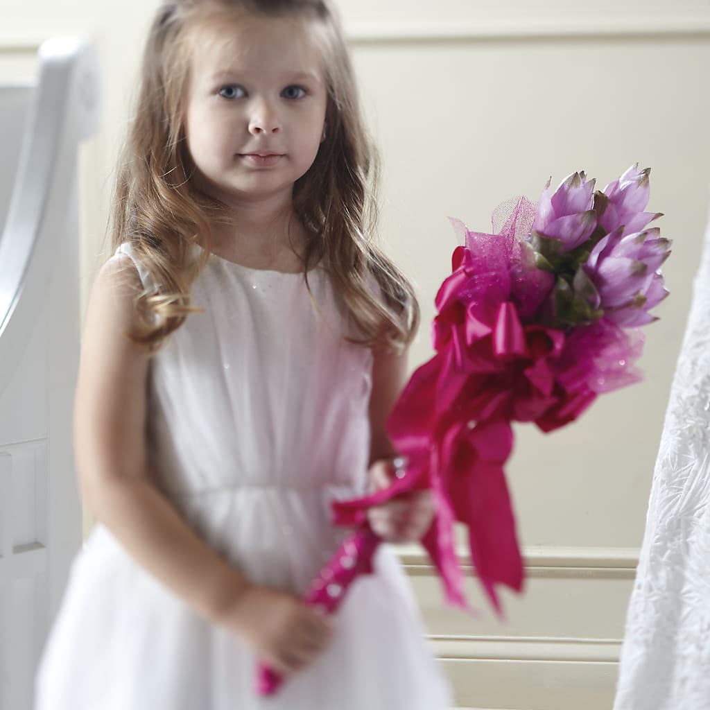 Sparkle Pink Flower Girl Bouquet – Yadilynn Flowers Llc, Orange CA