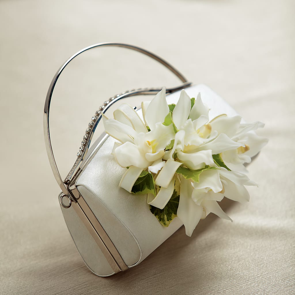 White Purse Decor – Yadilynn Flowers Llc, Orange CA