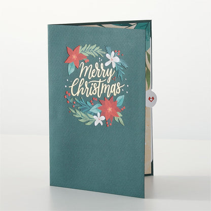 Happiest Holidays Poinsettia and Lovepop Card –  Yadilynn Flowers Llc, Orange CA