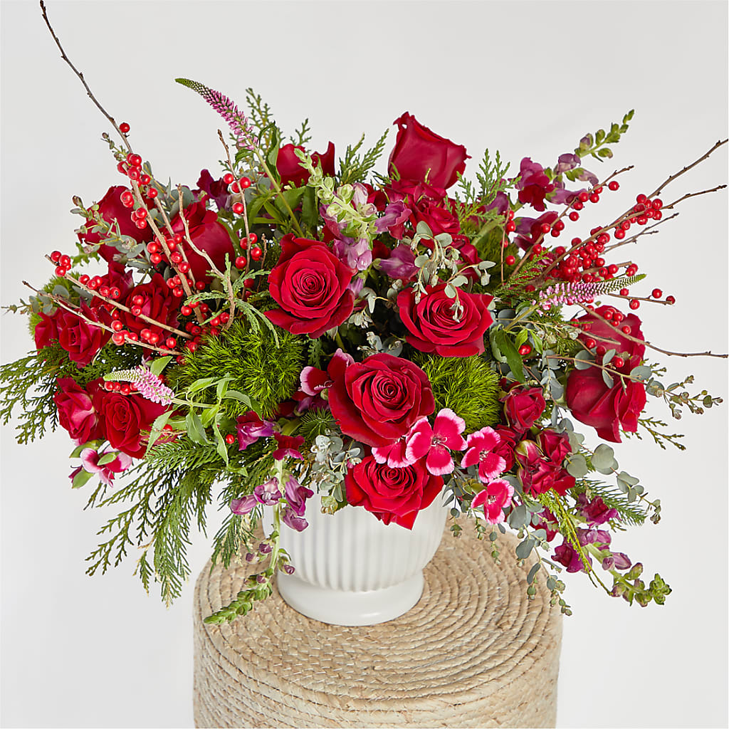 Big Red Bow Bouquet –  Yadilynn Flowers Llc, Orange CA