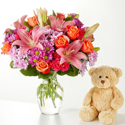 One and Only Bouquet and Bear Bundle –  Yadilynn Flowers Llc, Orange CA