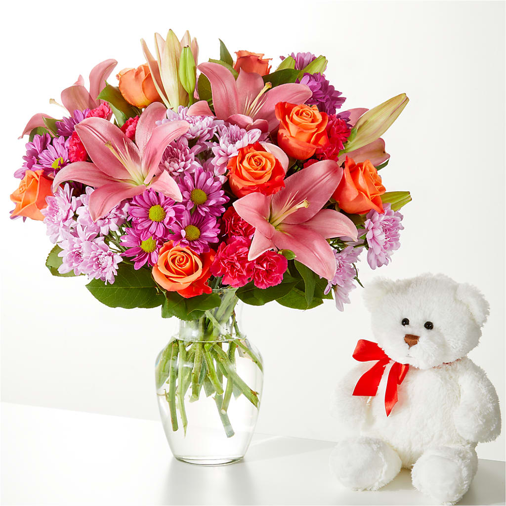 One and Only Bouquet and Bear Bundle –  Yadilynn Flowers Llc, Orange CA