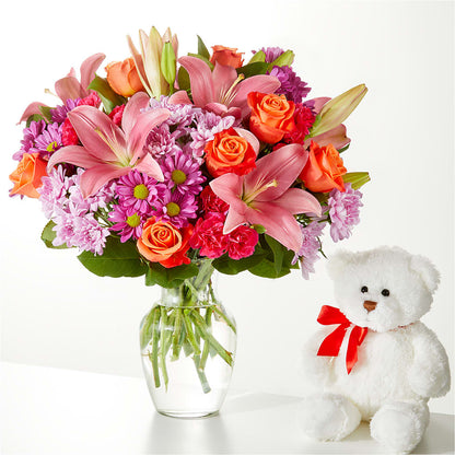 One and Only Bouquet and Bear Bundle –  Yadilynn Flowers Llc, Orange CA