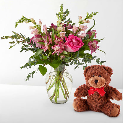 Happily Ever After Bouquet & Bear Set –  Yadilynn Flowers Llc, Orange CA