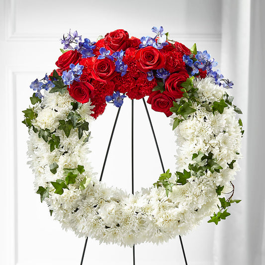 Patriotic Passion Wreath –  Yadilynn Flowers Llc, Orange CA