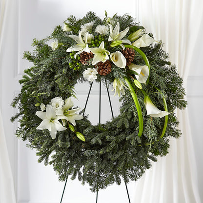 Greens of Hope Wreath –  Yadilynn Flowers Llc, Orange CA
