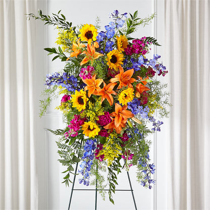 Sunlit Memories Standing Spray (Standard) –  Yadilynn Flowers Llc, Orange CA