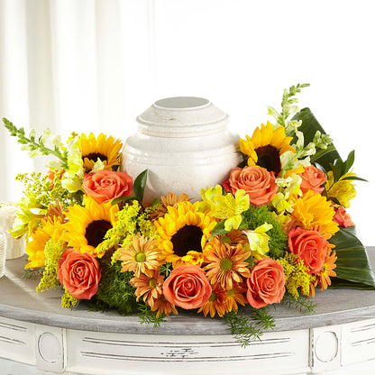 Faithful Sunflower Cremation Adornment –  Yadilynn Flowers Llc, Orange CA