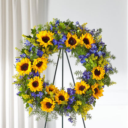 Bright Rays Wreath –  Yadilynn Flowers Llc, Orange CA