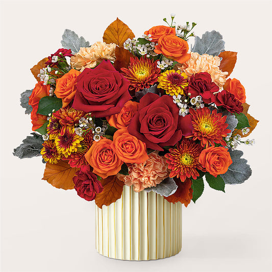 Merlot Bouquet with Ivory Vase –  Yadilynn Flowers Llc, Orange CA