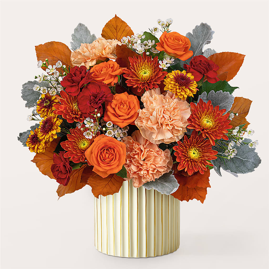 Merlot Bouquet with Ivory Vase –  Yadilynn Flowers Llc, Orange CA