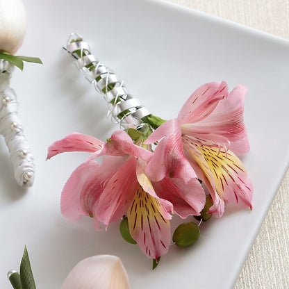Pink Peruvian Lily Boutonniere –  Yadilynn Flowers Llc, Orange CA