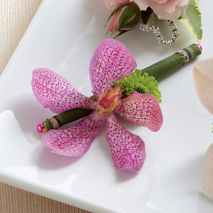 Pink Mokara Boutonniere –  Yadilynn Flowers Llc, Orange CA