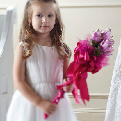 Sparkle Pink Flower Girl Bouquet –  Yadilynn Flowers Llc, Orange CA