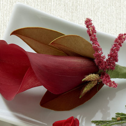Red Calla Boutonniere –  Yadilynn Flowers Llc, Orange CA
