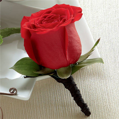 Red Rose Boutonniere –  Yadilynn Flowers Llc, Orange CA