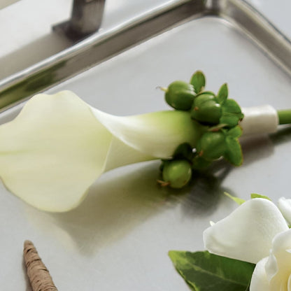 White Calla Boutonniere –  Yadilynn Flowers Llc, Orange CA