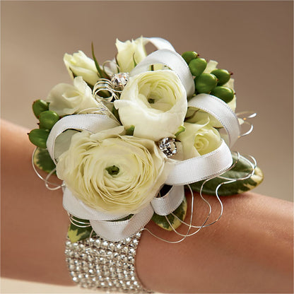 White Wedding Corsage –  Yadilynn Flowers Llc, Orange CA